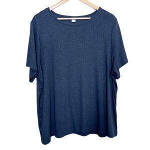 Old Navy Ribbed Knit Crew Neck Short Sleeve T Shirt Top Women Plus Size
